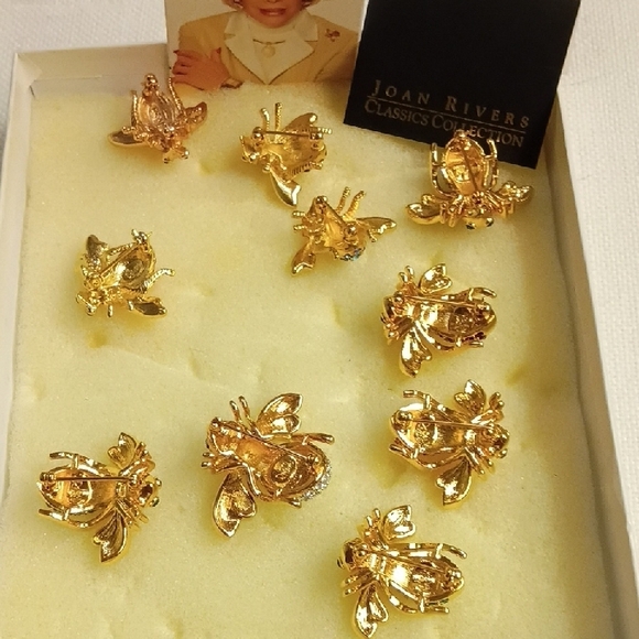 Joan Rivers Multicolor Crystal Bee Brooch Pin - New Set Of 10, Never Worn - Picture 4 of 6
